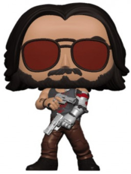  Funko POP Games: Cyberpunk 2077  Johnny Silverhand with Gun Metallic Glows in the Dark Exclusive (9,5 )