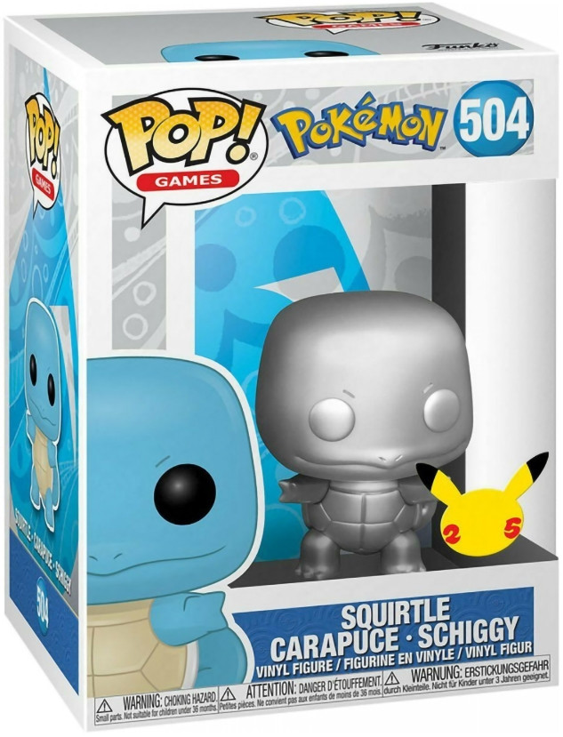 Фигурка Funko POP Games: Pokemon – Squirtle Silver Metallic (9,5 см)
