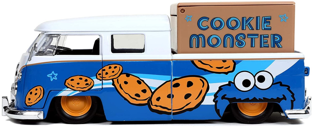 Набор фигурок Hollywood Rides Sesame Street: 1962 Volkswagen Bus With Cookie Monster 1:24 (2 шт)
