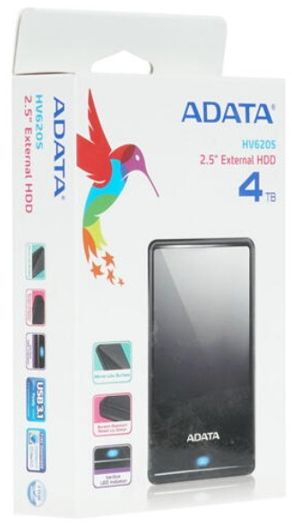 Внешний жесткий диск ADATA DashDrive HDD HV620S 4TB USB 3.1 (черный)