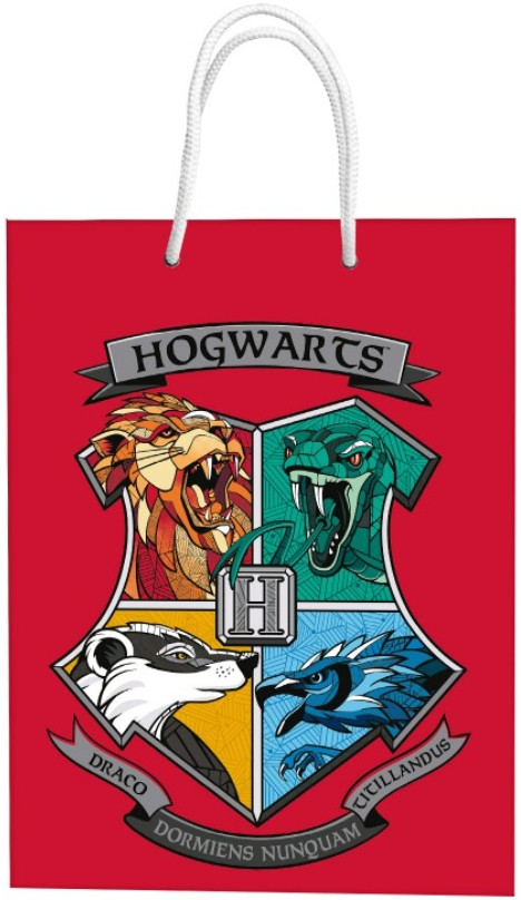 Пакет Harry Potter: Гарри Поттер – Герб Хогвардс подарочный большой красный (335 x 406 x 155 мм)