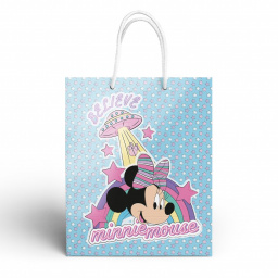 Пакет Minnie Mouse Минни с единорогом подарочный большой (голубой)