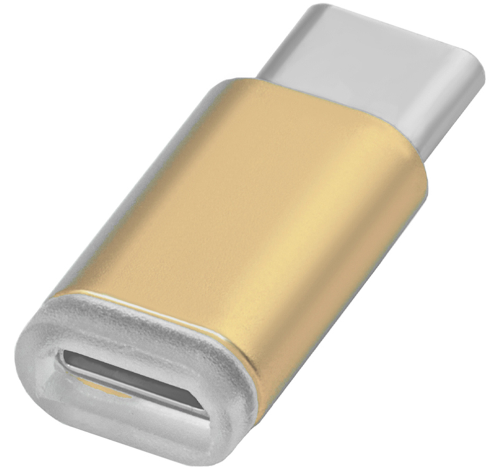 Переходник Greenconnect USB Type C на micro USB 2.0, M/F (золотистый) (GCR-UC3U2MF-G)
