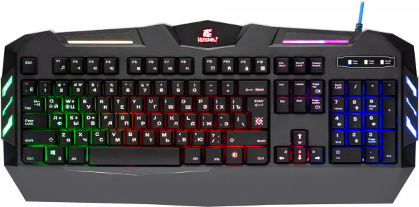 Клавиатура Defender Werewolf GK-120DL RU, RGB подсветка, 19 Anti-Ghost для PC (черный) (45120)