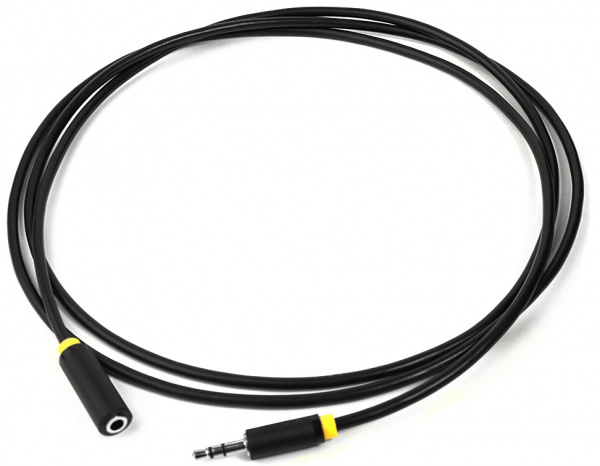 Удлинитель аудио Greenconnect AUX jack 3,5mm 0,5 м (черный, желтая окантовка) (GCR-STM1114-0.5m)