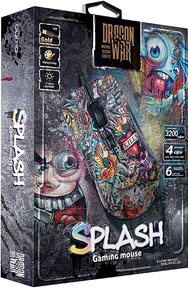 Мышь Qumo Dragon War Splash M40 проводная оптическая игровая с подсветкой для PC