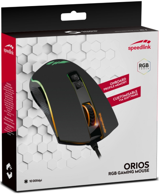  Speedlink Orios RGB Gaming Mouse black   PC (SL-680010-BK)