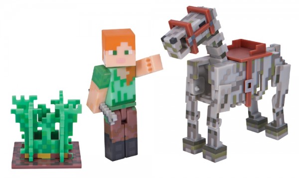 Набор фигурок Minecraft: Alex with Skeleton Horse – Series 3