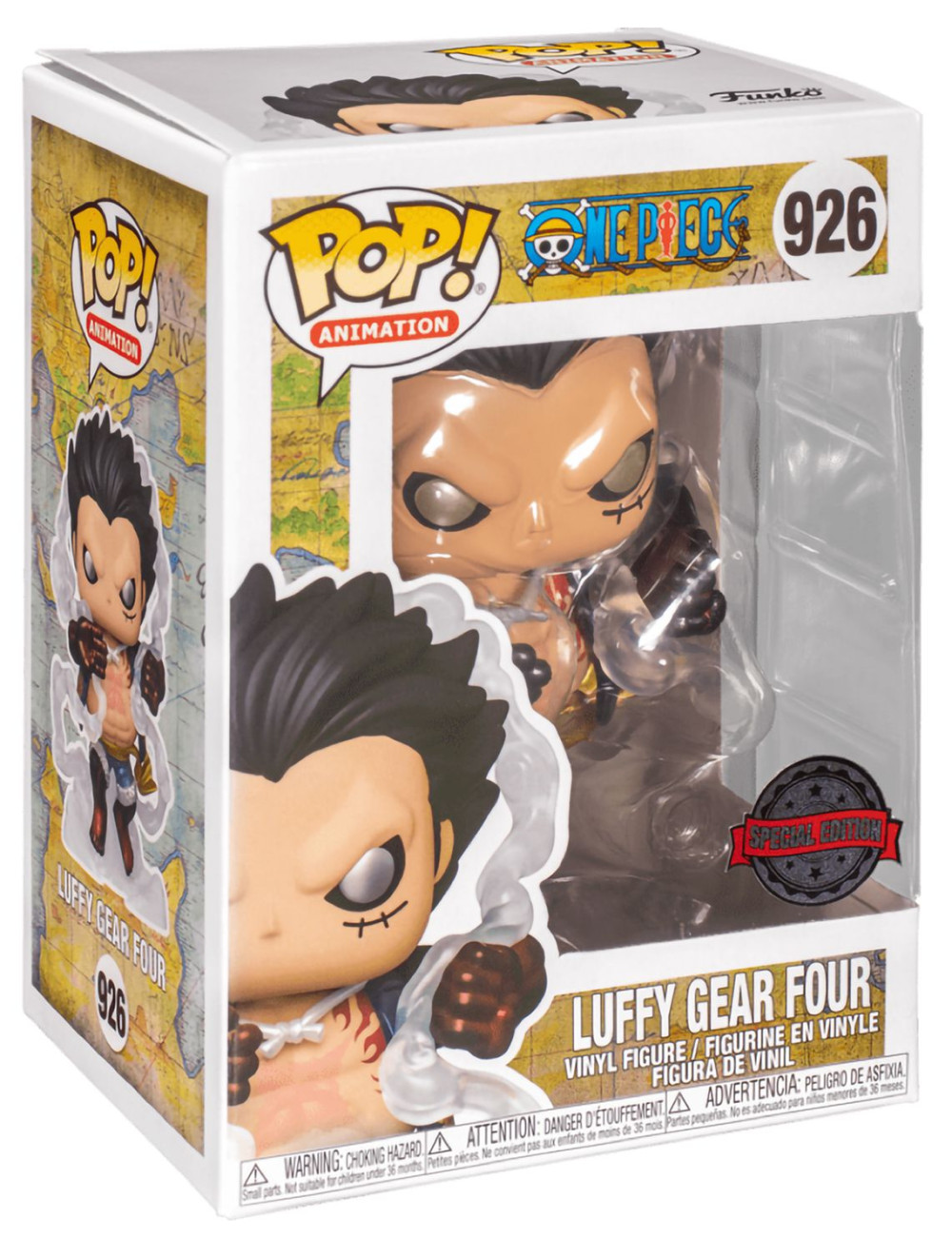  Funko POP Animation: One Piece S4  Monkey D. Luffy Gear 4 Metallic (9,5 )