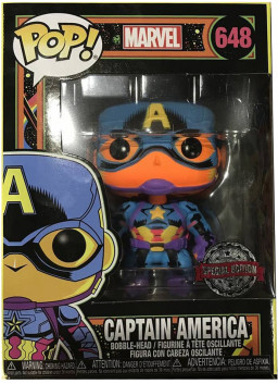  Funko POP Marvel: Black Light  Captain America Bobble-Head Exclusive (9,5 )