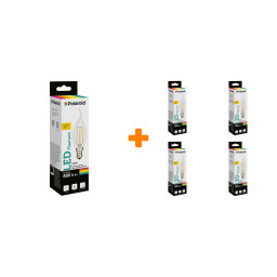    Polaroid 220V C37S FIL 6W 3000K E14 806lm, 5