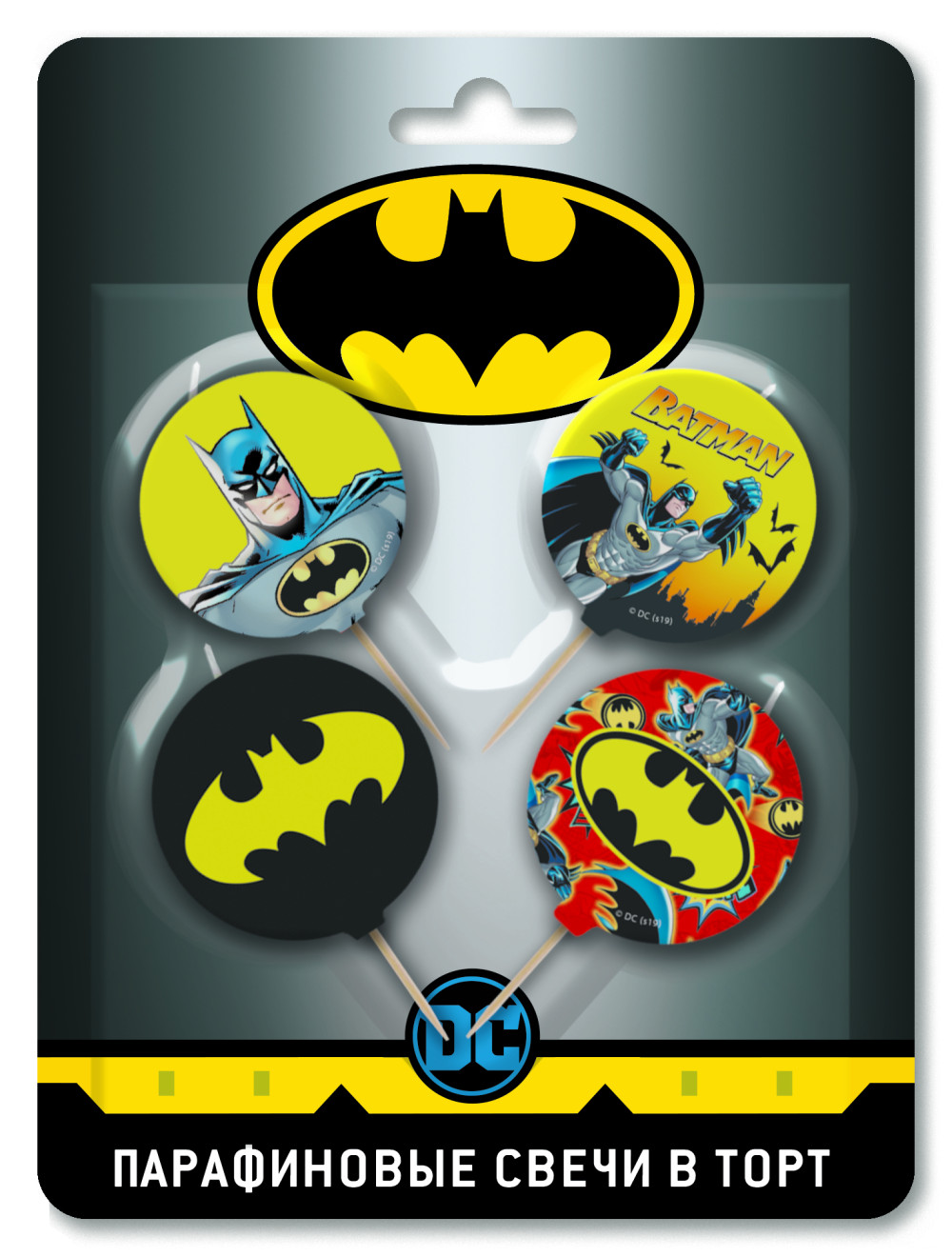 Набор свечей для торта Batman (4 шт)