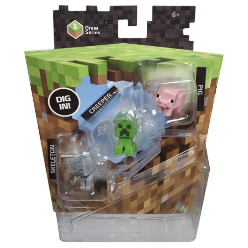 Набор фигурок Minecraft. Pig, Creeper & Skeleton. 3 в 1