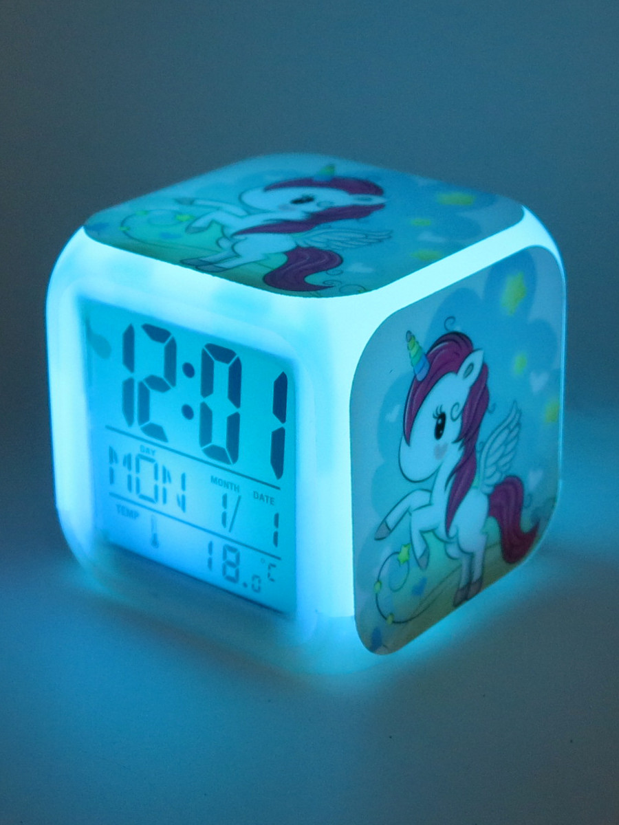 Часы-будильник Единорог №15 (с подсветкой)