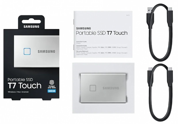 ������������� ���������� Samsung SSD T7 Touch 500GB USB Type-C (����������)