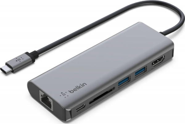 Адаптер многопортовый Belkin USB-C 6 в 1 (серый) (AVC008btSGY)