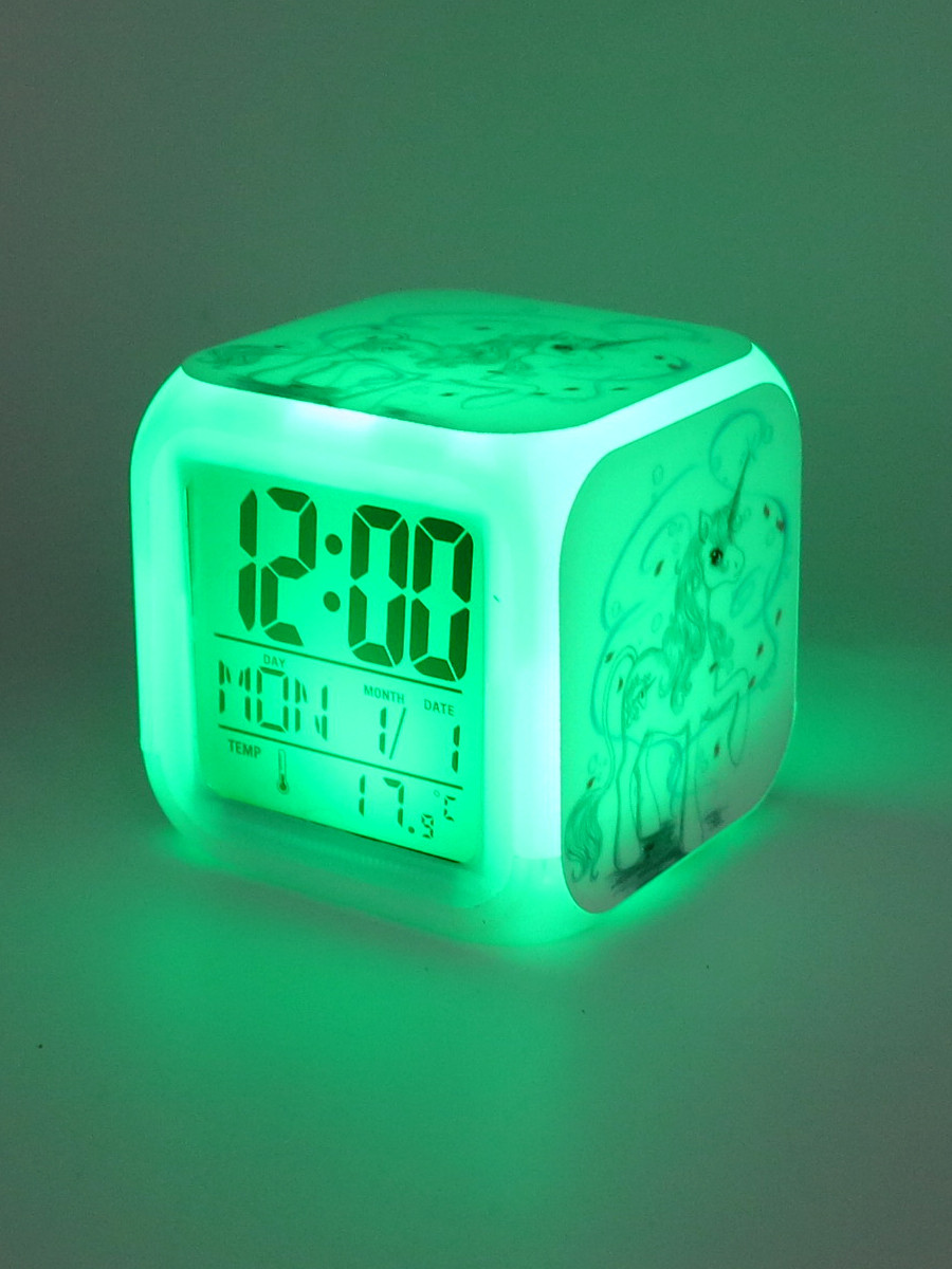 Часы-будильник Единорог №1 (с подсветкой)