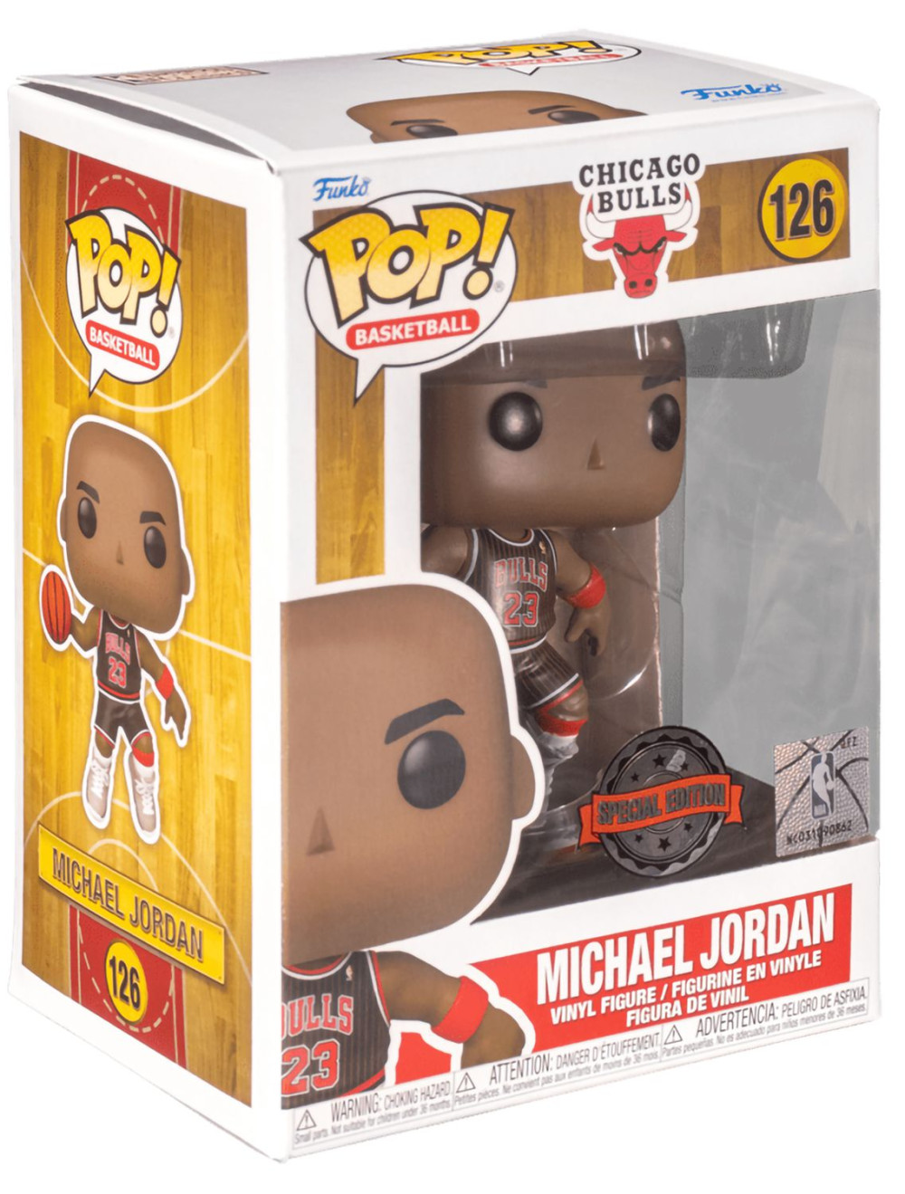  Funko POP Basketball NBA: Chicago Bulls  Michael Jordan With Jordans Black Pinstripe Jersey Exclusive (9,5 )