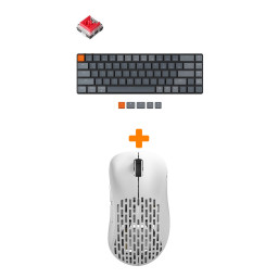   Xlite Wireless V2 Competition White +  Keychron K7 Low Profile, RGB, Red Switch