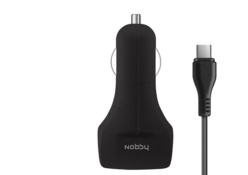 ЗУ Nobby Comfort 011-001 2 USB 3.4А (2.1/1.2А) + кабель microUSB 1.2м (черный)