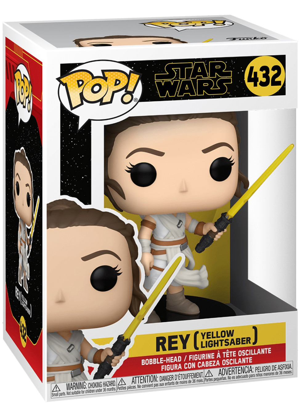  Funko POP: Star Wars E9 Rise of Skywalker  Rey With Yellow Saber Bobble-Head (9,5 )