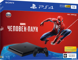 ������� ������� PlayStation 4 Slim (1TB) Black (CUH-2108B) + ���� Marvel �������-����