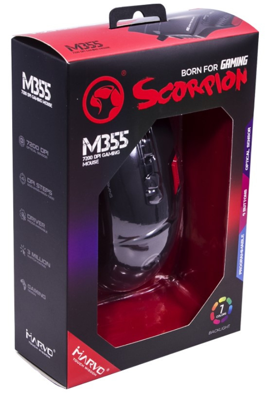Мышь Marvo M355 проводная / с подсветкой RGB для ПК