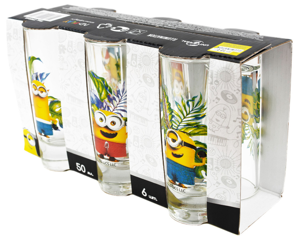 Набор стопок Гадкий Я: Тропик 6-Pack (стекло) (50 мл.)