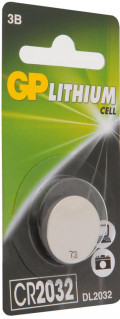 Литиевая дисковая батарейка GP Lithium CR2032 (Блистер, 1 шт)