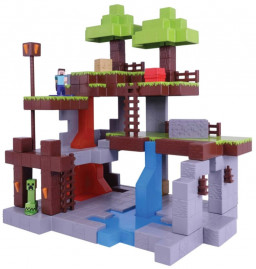   Minecraft: Nano Scene Minecraft  Overworld 11" With 2 Figures 1.65"