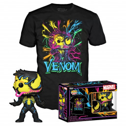 ����� �������� + ������� Funko POP Tees: Marvel Venom � Eddie Brock Black Light