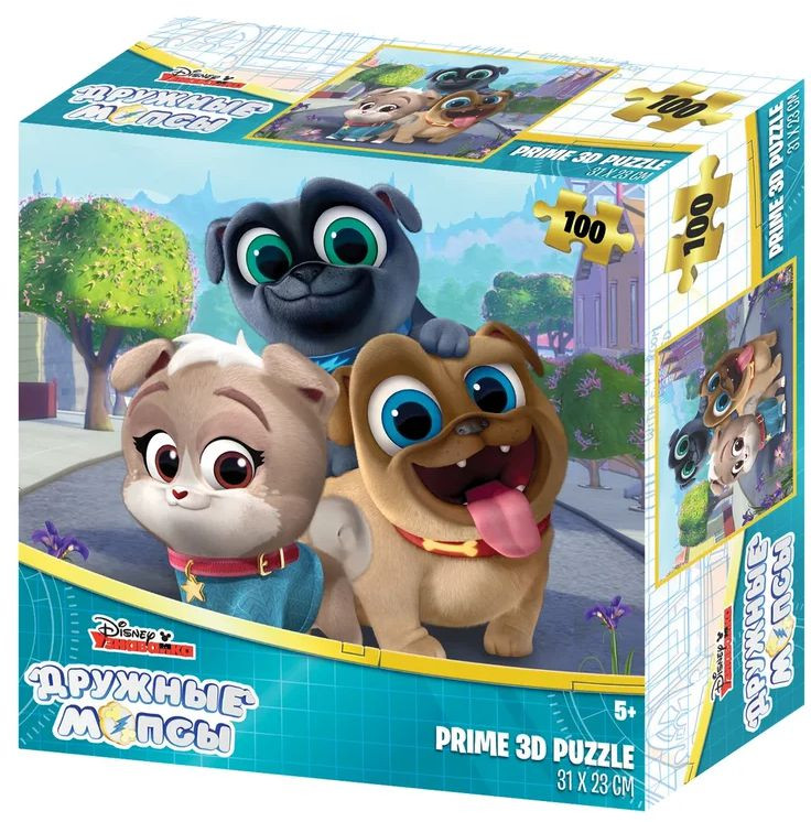 Super 3D Puzzle: Дружные мопсы (100 элементов)