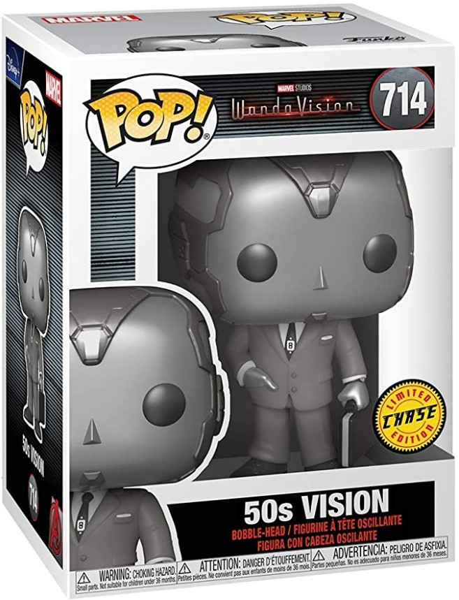 Фигурка Funko POP Marvel: Wanda / Vision – 50s Vision Black & White With Chase Bobble-Head (9,5 см)
