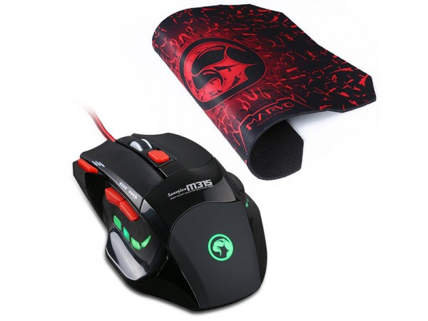 Мышь M315+G1 проводная оптическая игровая + матерчатый коврик для PC