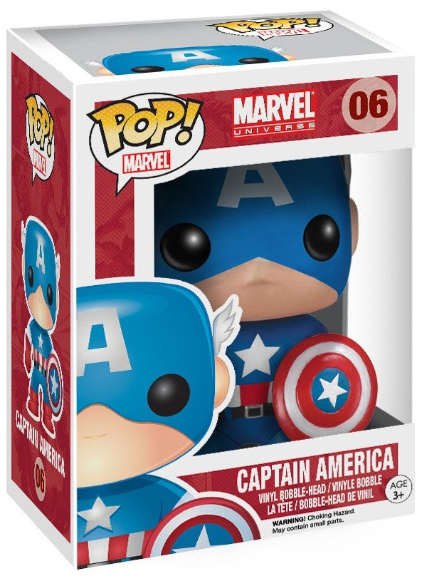  Funko POP Marvel: Marvel Universe  Captain America Bobble-Head (9,5 )