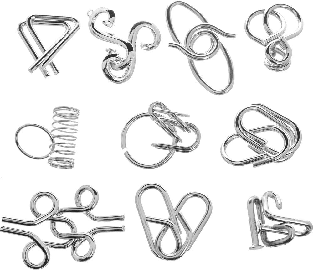 Головоломка Eureka: набор из 10 металлических головоломок (фиолетовый ...