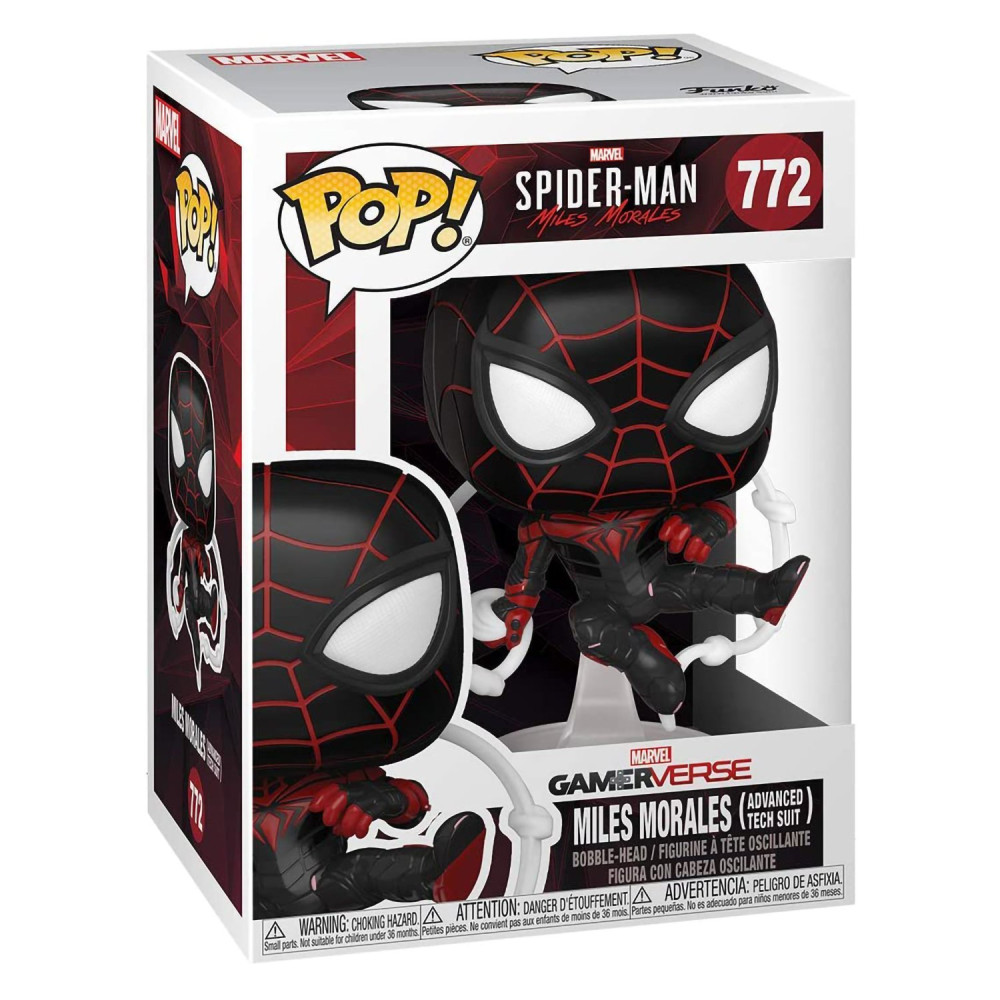 Фигурка Funko POP: Miles Morales Advanced Tech Suit Bobble-Head (9,5 см)