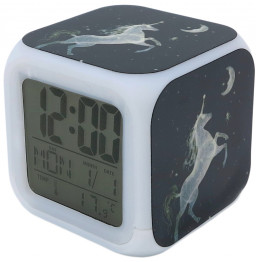 Часы-будильник Единорог №5 (с подсветкой)