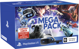  PlayStation VR:    (CUH-ZVR2) + 5  (Elder Scrolls V: Skyrim VR, DOOM VFR, Astro Bot Rescue Mission, WipEout Omega Collection, VR World) +  (CUH-ZEY2)