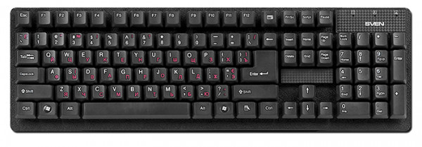 Клавиатура SVEN Standard 301 проводная для PC (черный)(SV-03100301UB)