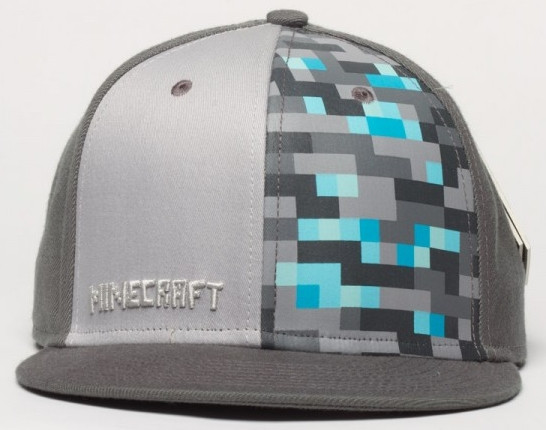 Бейсболка Minecraft. Diamond Crafting Premium Snap Back Hat (серая)