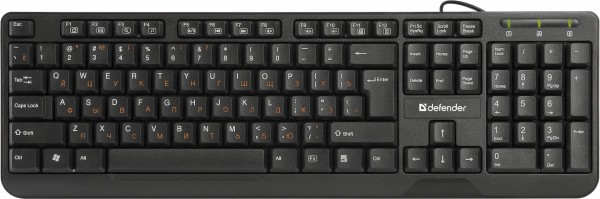 Клавиатура Defender OfficeMate HM-710 RU, полноразмерная USB для PC (черный) (45710)