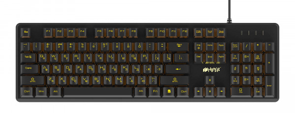Клавиатура HIPER GK-4 CRUSIDER проводная игровая с подсветкой для PC (чёрный)(7930092030186)