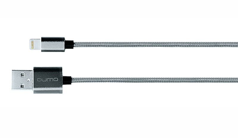 Кабель Qumo MFI c разъемом Apple 8 pin для iPod / iPhone / iPad (серый космос)