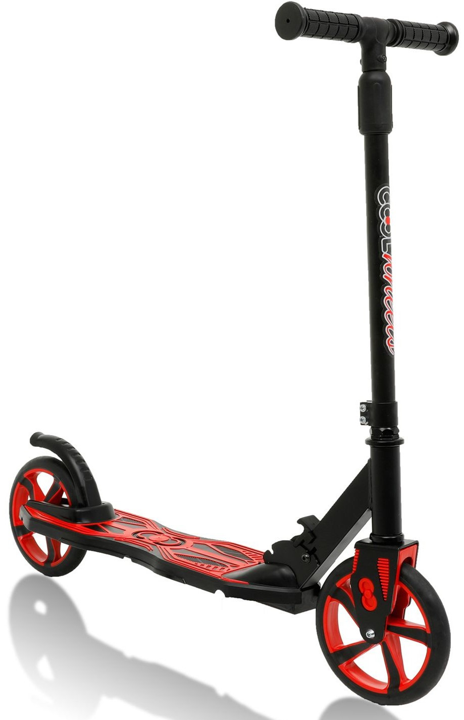 Самокат +12 SCOOTER двухколёсный, складной (чёрный / красный) (FR59236)