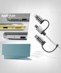 ������ Qumo MFI 22036 � ��������� Type C + Apple 8 pin + Micro USB ��� ��������� Apple