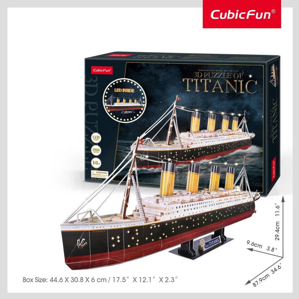 3D Puzzle Титаник с LED-подсветкой (266 элементов)