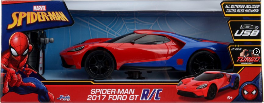 Модель машинки на радиоуправлении Hollywood Rides: Marvel – Spider-Man 2017 Ford GT