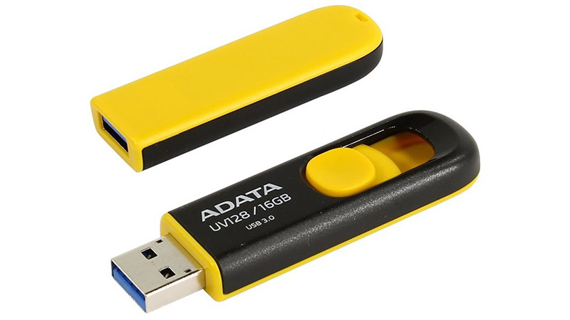 USB  UD ADATA 16  UV128 (black+yellow)