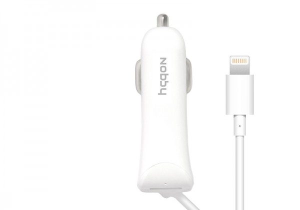 Зарядное устройство автомобильное Nobby Practic 012-001 8pin Lightning (белый)
